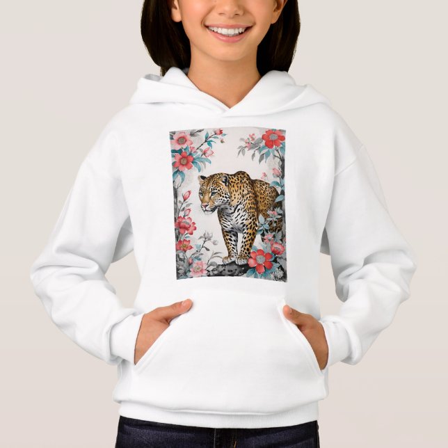 Tiger Floral Hoodie (Vorderseite)
