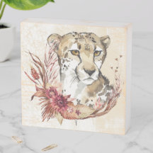 Tiger Floral Wood Box Zeichen