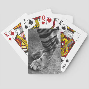 Tiger Foot Black and White Fotografy Spielkarten