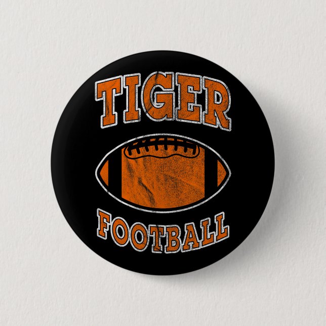 Tiger Football Vintage Distressed  Button (Vorderseite)