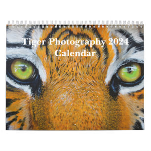 Tiger Fotografy Wild Animal 2024 Kalender