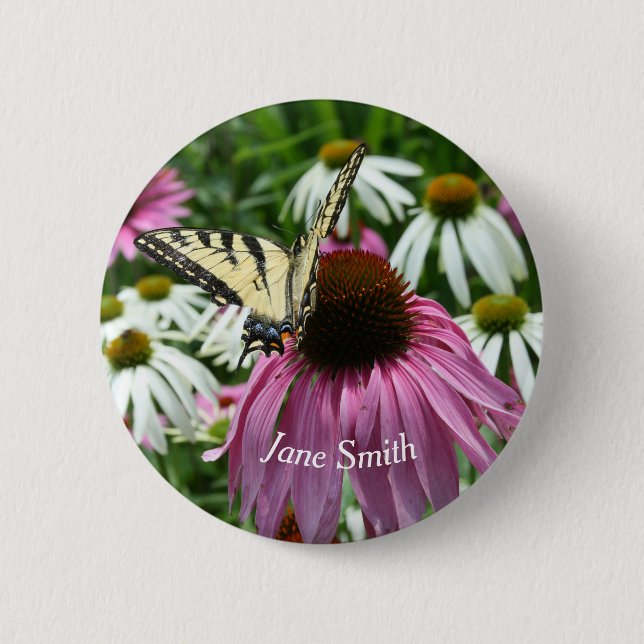 Tiger Frack Butterfly Conflower Button Button (Vorderseite)