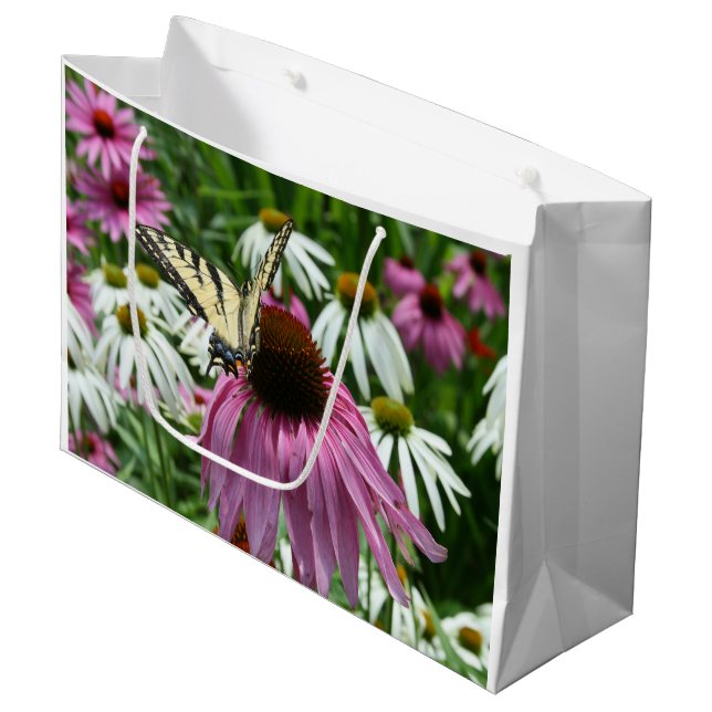 Tiger Frack Butterfly Conflower Geschenktasche Große Geschenktüte (Vorderseite Schrägansicht)