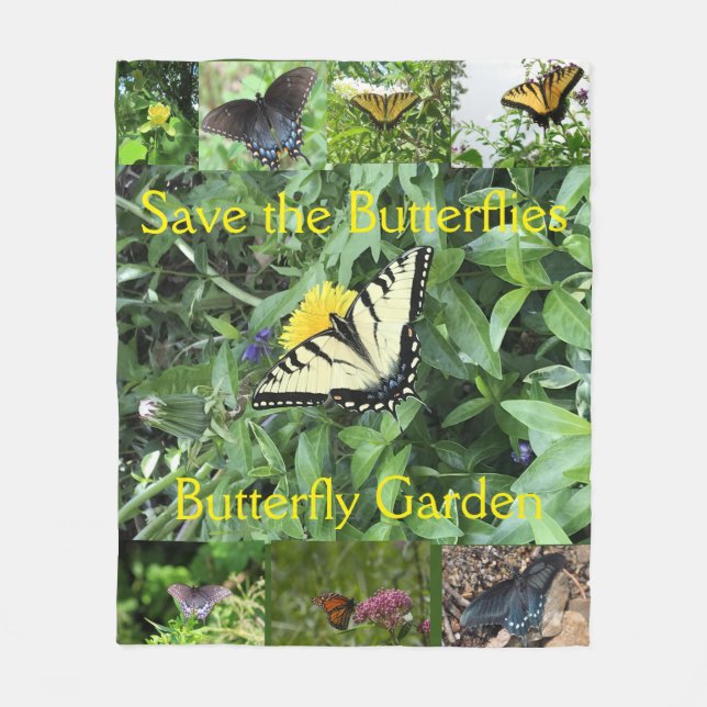Tiger Frack Butterfly Garden Blanket Fleecedecke (Vorderseite)