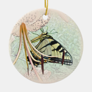 Tiger-Frack-Schmetterling auf Turks Höllenlilie Keramikornament