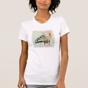 Tiger-Frack-Schmetterling auf Turks Höllenlilie T-Shirt