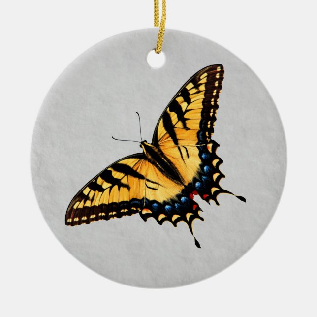 Tiger Frack Schmetterling-Ornament Keramik Ornament (Vorne)