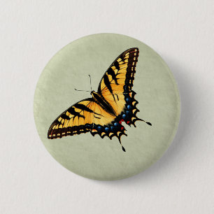 Tiger-Frack-Schmetterlings-Knopf Button