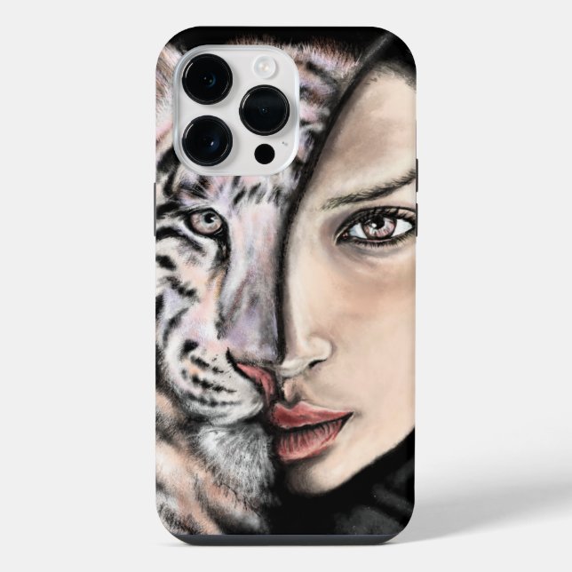 Tiger-Frau iPhone-Hülle iPhone Hülle (Rückseite)