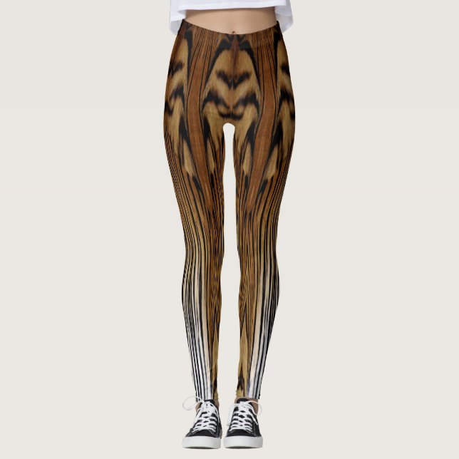Tiger Fur Abstract Design Leggings (Vorderseite)