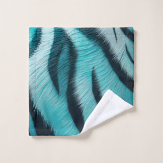 Tiger Fur in Blau Badhandtuch Set