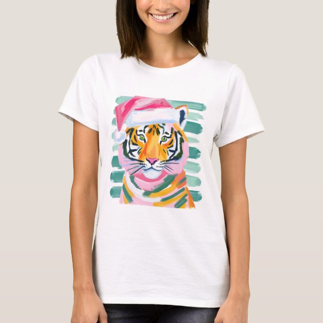 Tiger für Weihnachtsgeschenke T-Shirt (Vorderseite)