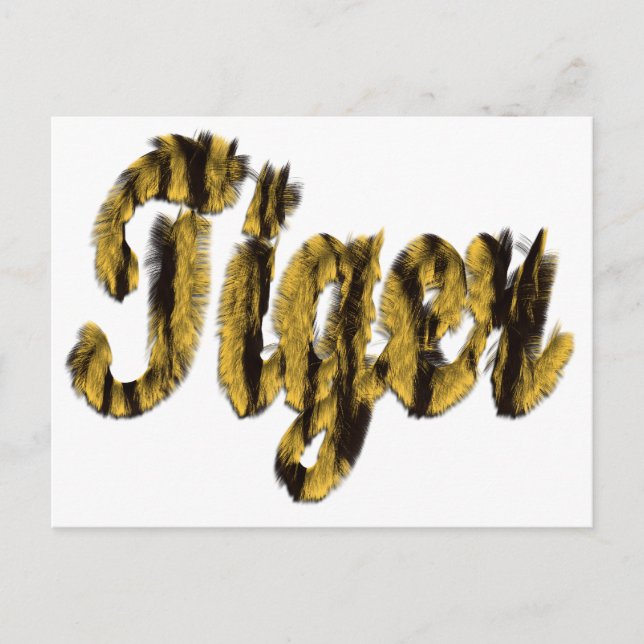 Tiger - Furry Text Postkarte (Vorderseite)