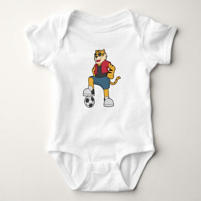 Tiger-Fußball-Fußball Baby Strampler (Vorderseite)