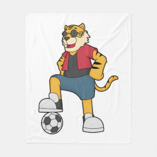 Tiger-Fußball-Fußball Fleecedecke