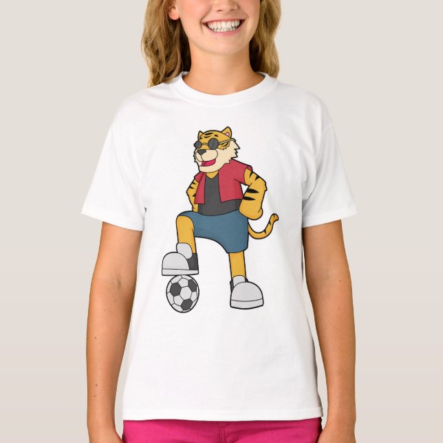 Tiger-Fußball-Fußball T-Shirt (Vorderseite)