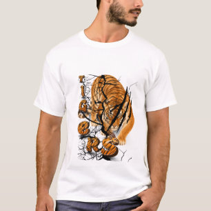 Tiger & Gazelle Wildlife Buchstabe S Design T-Shirt