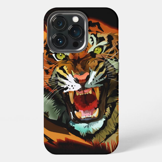 Tiger Gebrüll iPhone Hülle (Hinten)