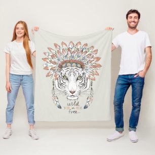 Tiger-gebürtiger Ureinwohner-Leiter Fleecedecke