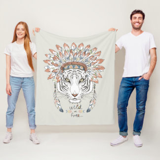 Tiger-gebürtiger Ureinwohner-Leiter Fleecedecke