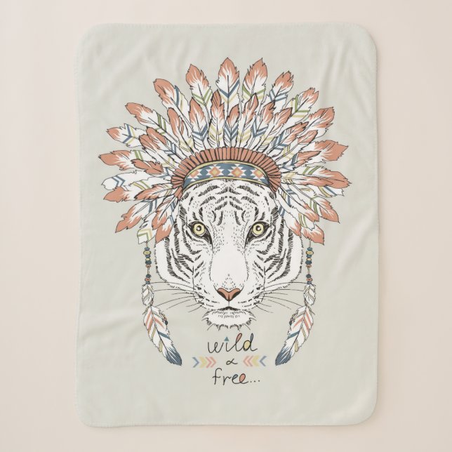 Tiger-gebürtiger Ureinwohner-Leiter Sherpadecke (Vorderseite)