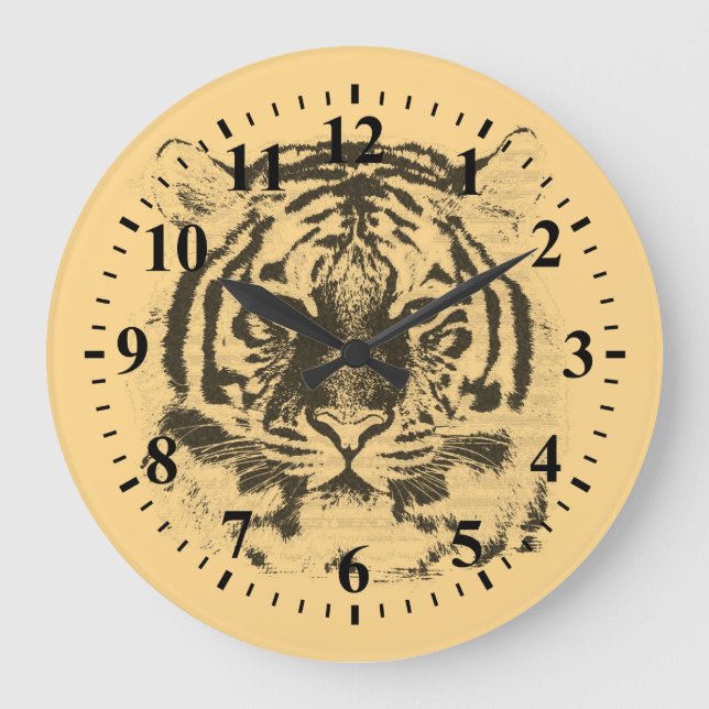 Tiger-Gefecht Nah 2 Große Wanduhr (Vorderseite)