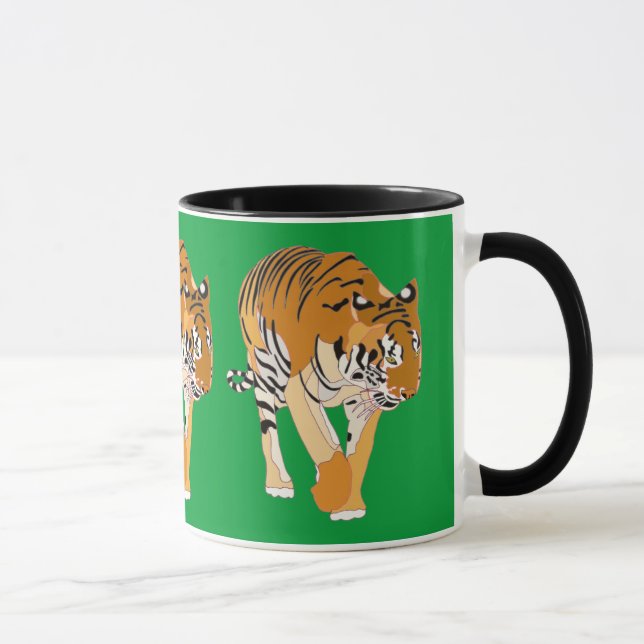 Tiger-gehende Digital-Malerei-Tassen-Schalen Tasse (Rechts)