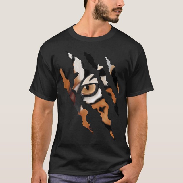 Tiger-Geschenk| Furchtlose Tiger-Katzenkuchen-Silh T-Shirt (Vorderseite)