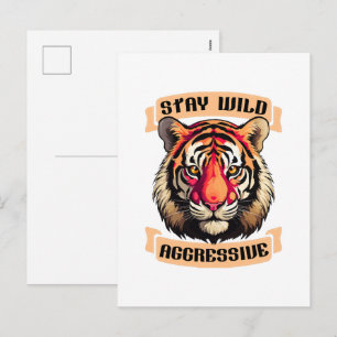 TIGER GESICHT FEIERTAGSPOSTKARTE
