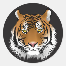 Tiger-Gesicht Illustrative runde Glossy Sticker