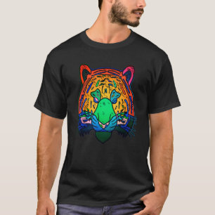 Tiger-Gesicht Kopf große Katzen Raubtier Abdruck m T-Shirt