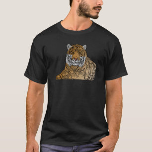 Tiger-Gesicht Kopf große Katzen Raubtier Abdruck m T-Shirt