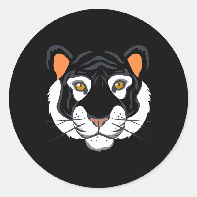 Tiger-Gesicht Kostüm Halloween, so tun, als wäre i Runder Aufkleber (Vorderseite)