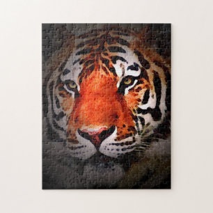 Tiger-Gesicht Motivationskunstwerk Puzzle