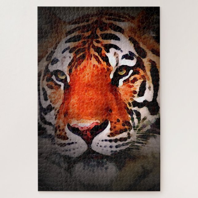 Tiger-Gesicht Motivationskunstwerk Puzzle (Vertikal)