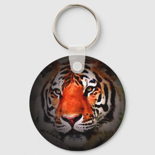 Tiger-Gesicht Motivationskunstwerk Schlüsselanhänger