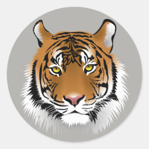Tiger-Gesichtskleber Runder Aufkleber