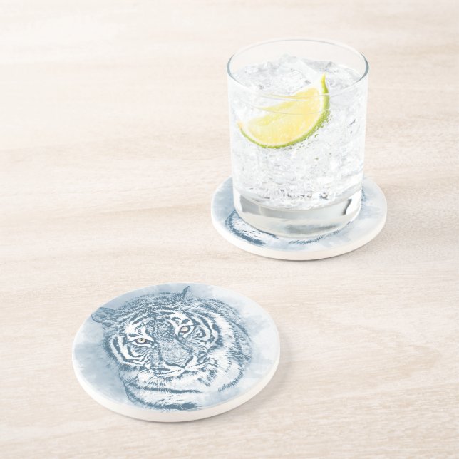 Tiger Getränkeuntersetzer (Seite)