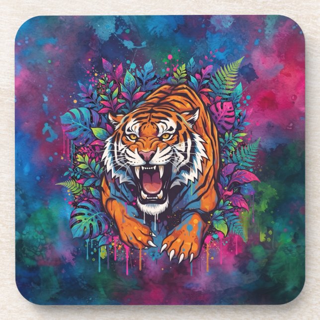 Tiger Getränkeuntersetzer (Vorderseite)