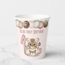 Tiger Girl Pink 1. Geburtstag Safari Thema