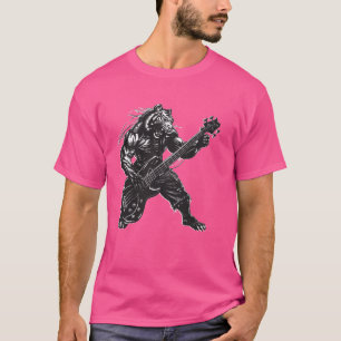 Tiger Gitarrist Heavy Metal Rebel Punk Rock Music T-Shirt