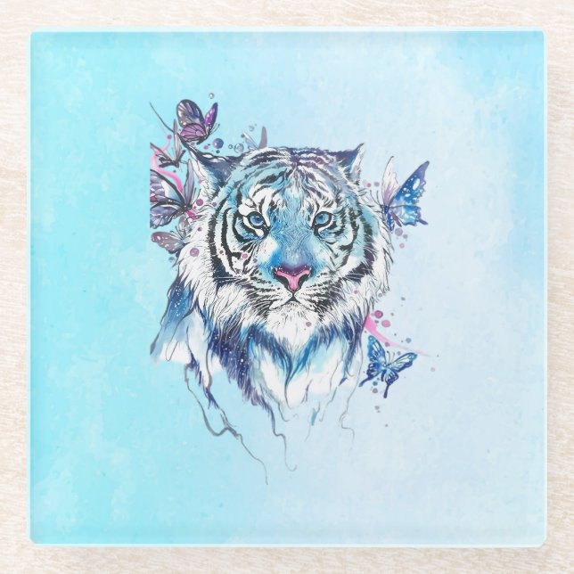 Tiger Glasuntersetzer (Vorderseite)