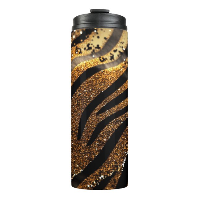 Tiger Glitzer Thermal Tumbler 12oz Thermosbecher (Vorderseite)