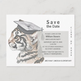Tiger Grad | Graduation Save the Date Card Einladungspostkarte