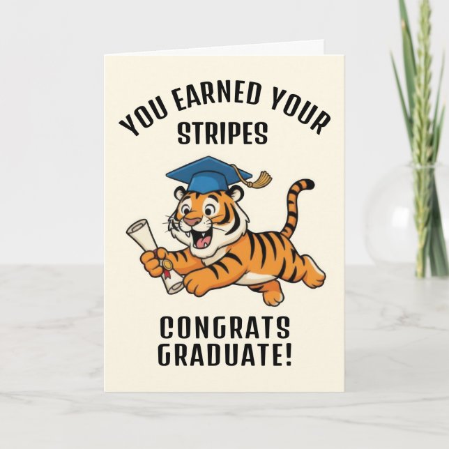 Tiger Graduation Karte (Vorderseite)