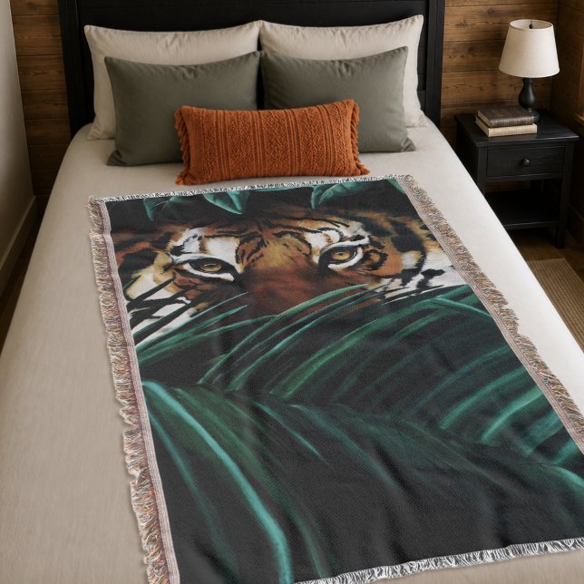 Tiger Green Jungle Blätter Decke (Von Creator hochgeladen)
