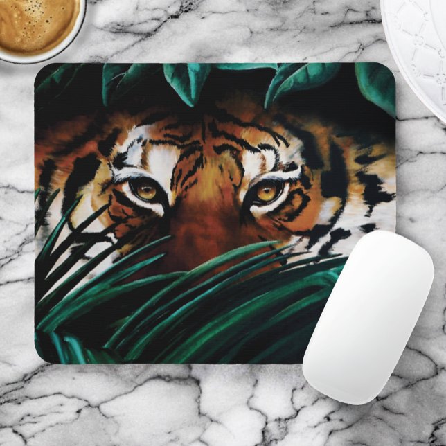 Tiger Green Jungle Blätter Mousepad (Von Creator hochgeladen)
