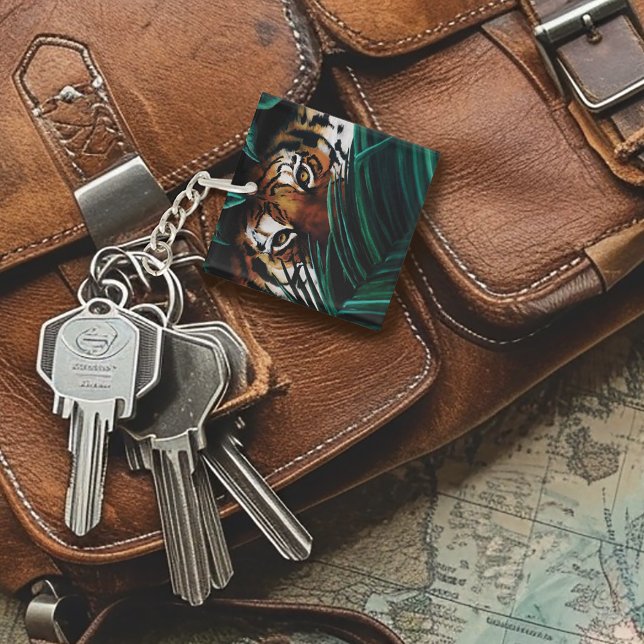 Tiger Green Jungle Blätter Schlüsselanhänger (Von Creator hochgeladen)