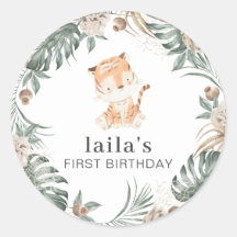 Tiger Greenery Floral Sticker