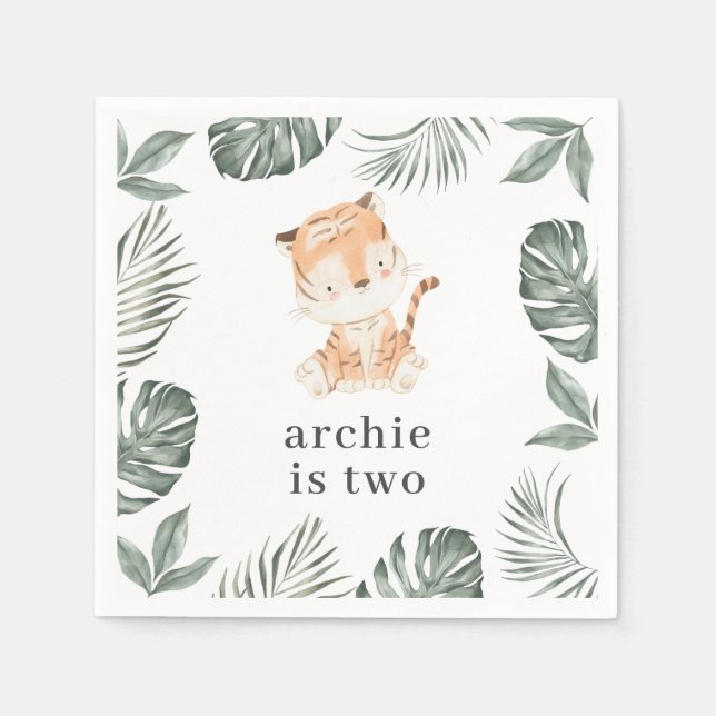 Tiger Greenery Serviette (Vorderseite)